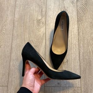 LK Bennett Floret Black Suede Pump, Size EU 42 (US 11)